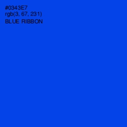 #0343E7 - Blue Ribbon Color Image