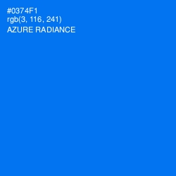 #0374F1 - Azure Radiance Color Image