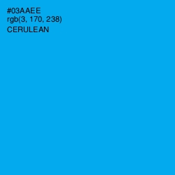 #03AAEE - Cerulean Color Image