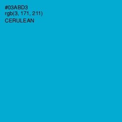 #03ABD3 - Cerulean Color Image