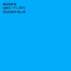 #03ABFB - Dodger Blue Color Image
