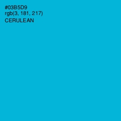 #03B5D9 - Cerulean Color Image