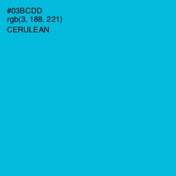 #03BCDD - Cerulean Color Image