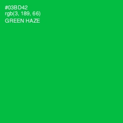 #03BD42 - Green Haze Color Image