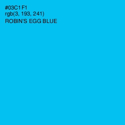 #03C1F1 - Robin's Egg Blue Color Image
