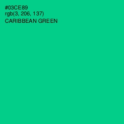 #03CE89 - Caribbean Green Color Image