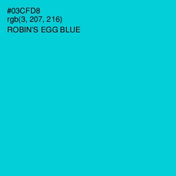 #03CFD8 - Robin's Egg Blue Color Image
