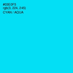 #03E0F5 - Cyan / Aqua Color Image