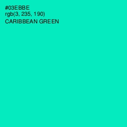 #03EBBE - Caribbean Green Color Image