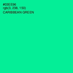 #03EE96 - Caribbean Green Color Image