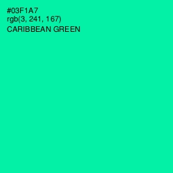 #03F1A7 - Caribbean Green Color Image