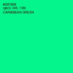 #03F58B - Caribbean Green Color Image