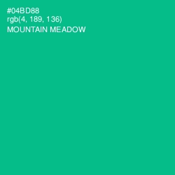 #04BD88 - Mountain Meadow Color Image