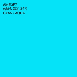 #04E3F7 - Cyan / Aqua Color Image
