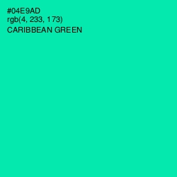#04E9AD - Caribbean Green Color Image