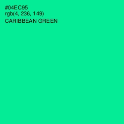 #04EC95 - Caribbean Green Color Image