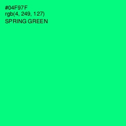 #04F97F - Spring Green Color Image