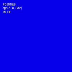 #0500E8 - Blue Color Image