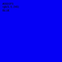 #0500F5 - Blue Color Image