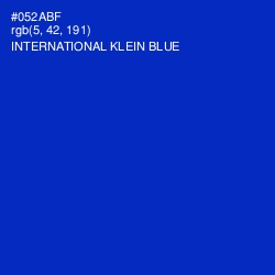 #052ABF - International Klein Blue Color Image