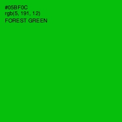 #05BF0C - Forest Green Color Image