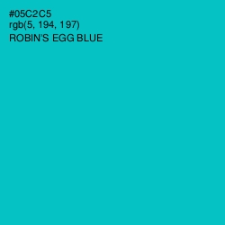 #05C2C5 - Robin's Egg Blue Color Image