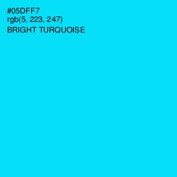 #05DFF7 - Bright Turquoise Color Image