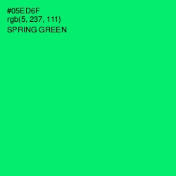 #05ED6F - Spring Green Color Image