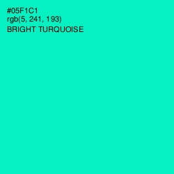 #05F1C1 - Bright Turquoise Color Image