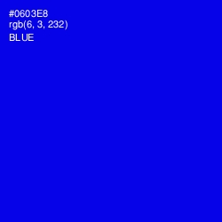 #0603E8 - Blue Color Image