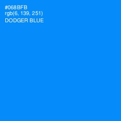 #068BFB - Dodger Blue Color Image