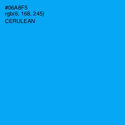 #06A8F5 - Cerulean Color Image