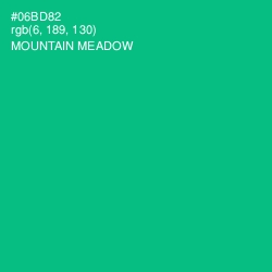 #06BD82 - Mountain Meadow Color Image