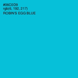 #06C0D9 - Robin's Egg Blue Color Image