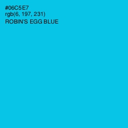 #06C5E7 - Robin's Egg Blue Color Image