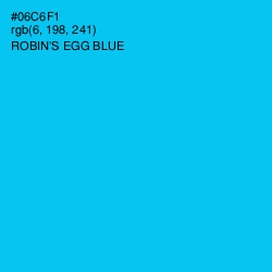 #06C6F1 - Robin's Egg Blue Color Image