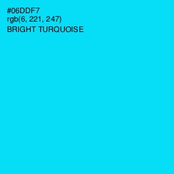 #06DDF7 - Bright Turquoise Color Image