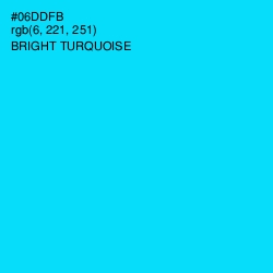 #06DDFB - Bright Turquoise Color Image