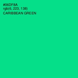 #06DF8A - Caribbean Green Color Image