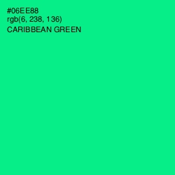 #06EE88 - Caribbean Green Color Image