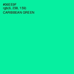 #06EE9F - Caribbean Green Color Image