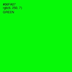 #06FA07 - Green Color Image