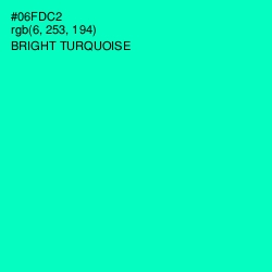 #06FDC2 - Bright Turquoise Color Image