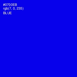 #0700EB - Blue Color Image