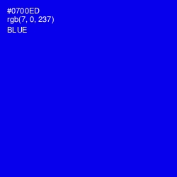 #0700ED - Blue Color Image