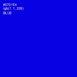 #0701E4 - Blue Color Image