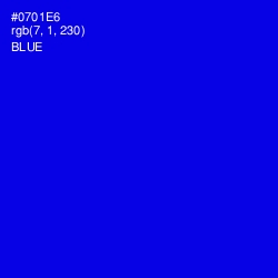 #0701E6 - Blue Color Image