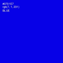 #0701E7 - Blue Color Image