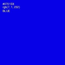 #0701E8 - Blue Color Image