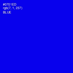 #0701ED - Blue Color Image